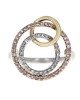 Diamond Interlocjking Circle Ring in Tri Color Gold